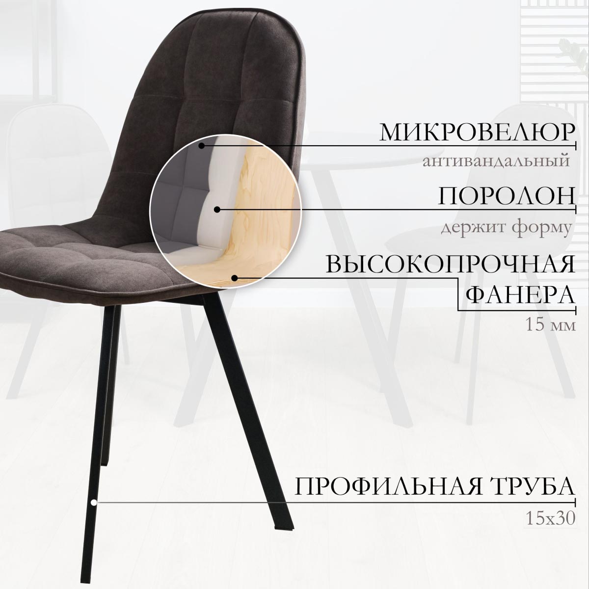 Стул Мини Тедди   1 КАТ. (Луиза 10 / каркас капучино)