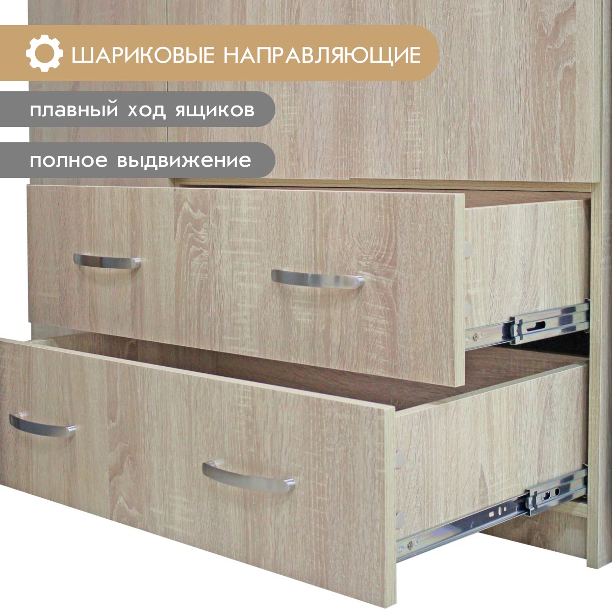 Шкаф платяной "Аист-3" (Дуб Сонома)