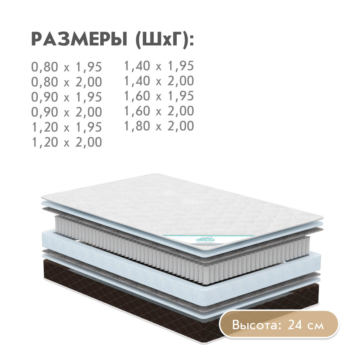 Матрац - Multipocket ЭМБРЕЙС (Трикотаж) - / 1,20*1,95 /
