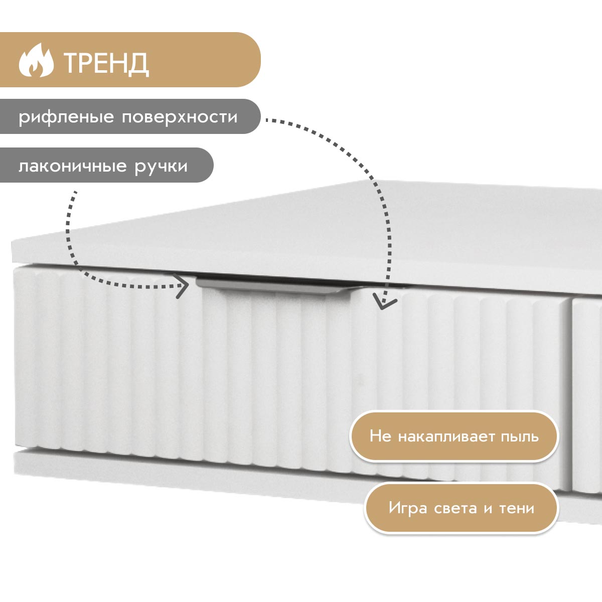 Туалетный столик "Амели" (Белый – Эмалит Арктик)