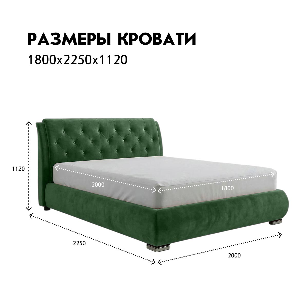 Кровать "Виктория" 1,80 с ортопедом (02 категория (251-300))
