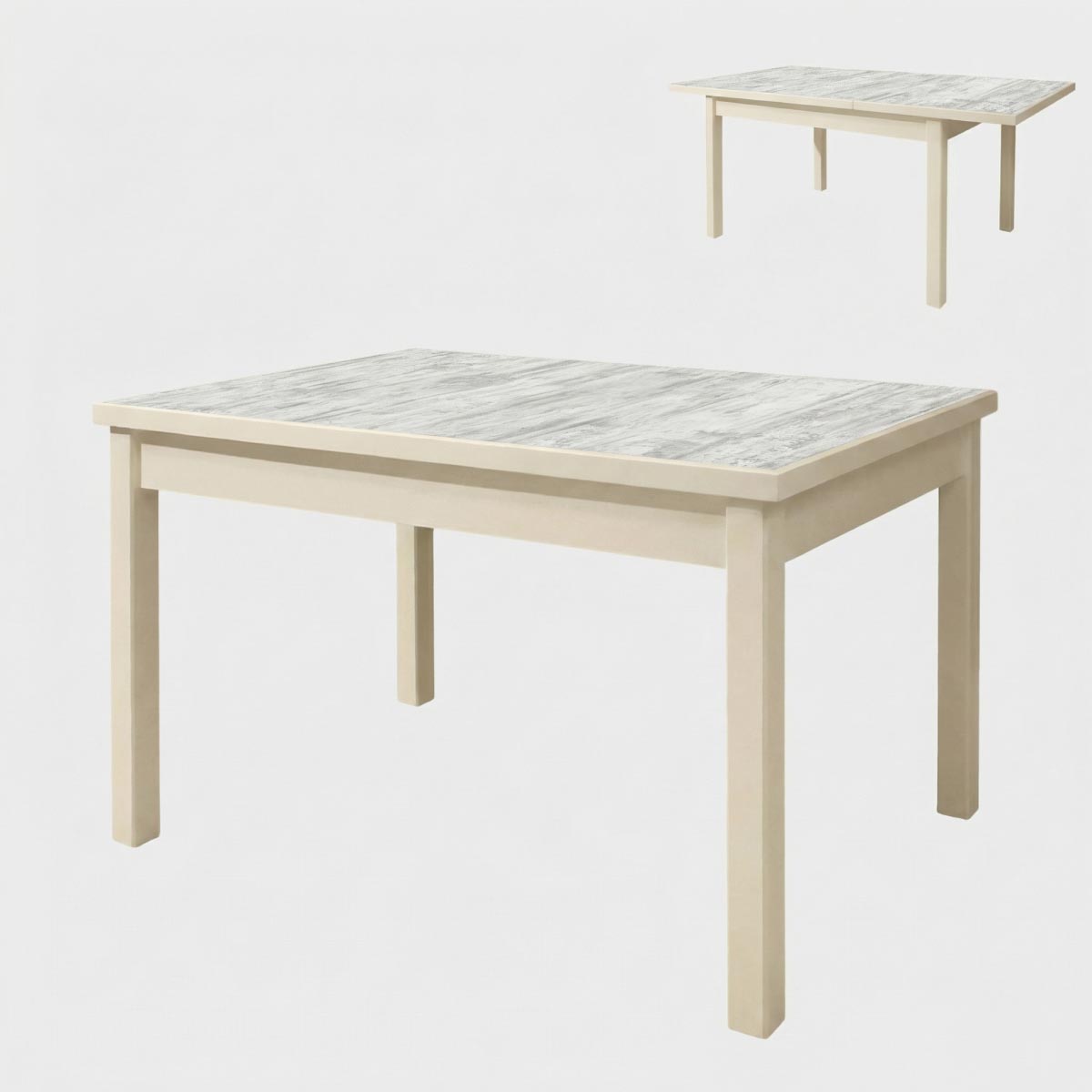 Стол обеденный "Роберт-2" - раздвижной - М (Слоновая кость - Сосна монрепо)