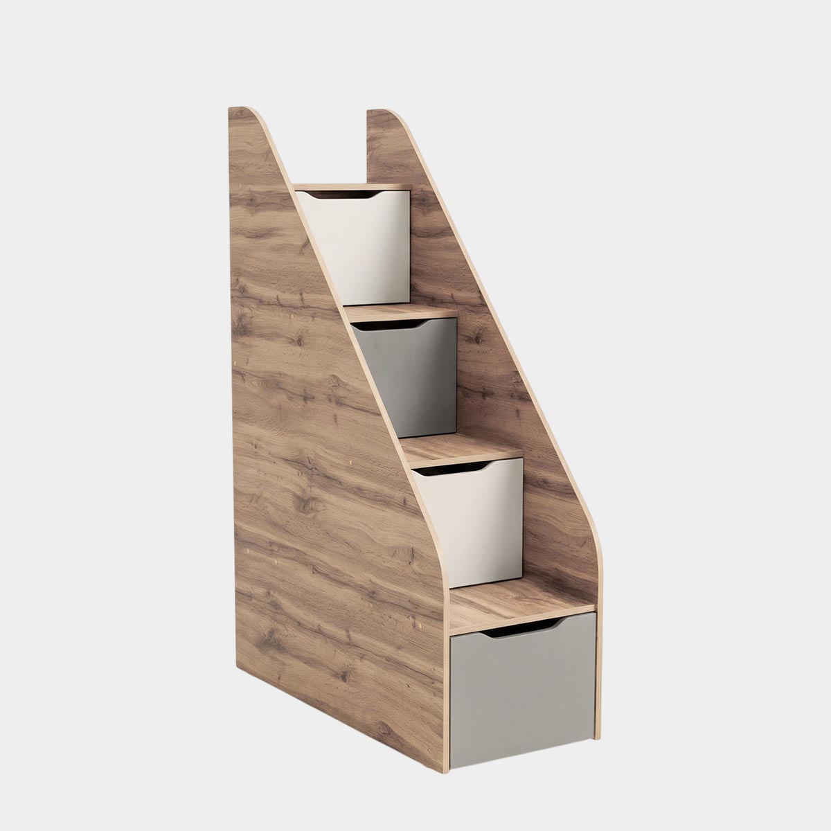 Детская "Оливер" - Лестница для кровати (Дуб Вотан - Камень - Фон Мускат)