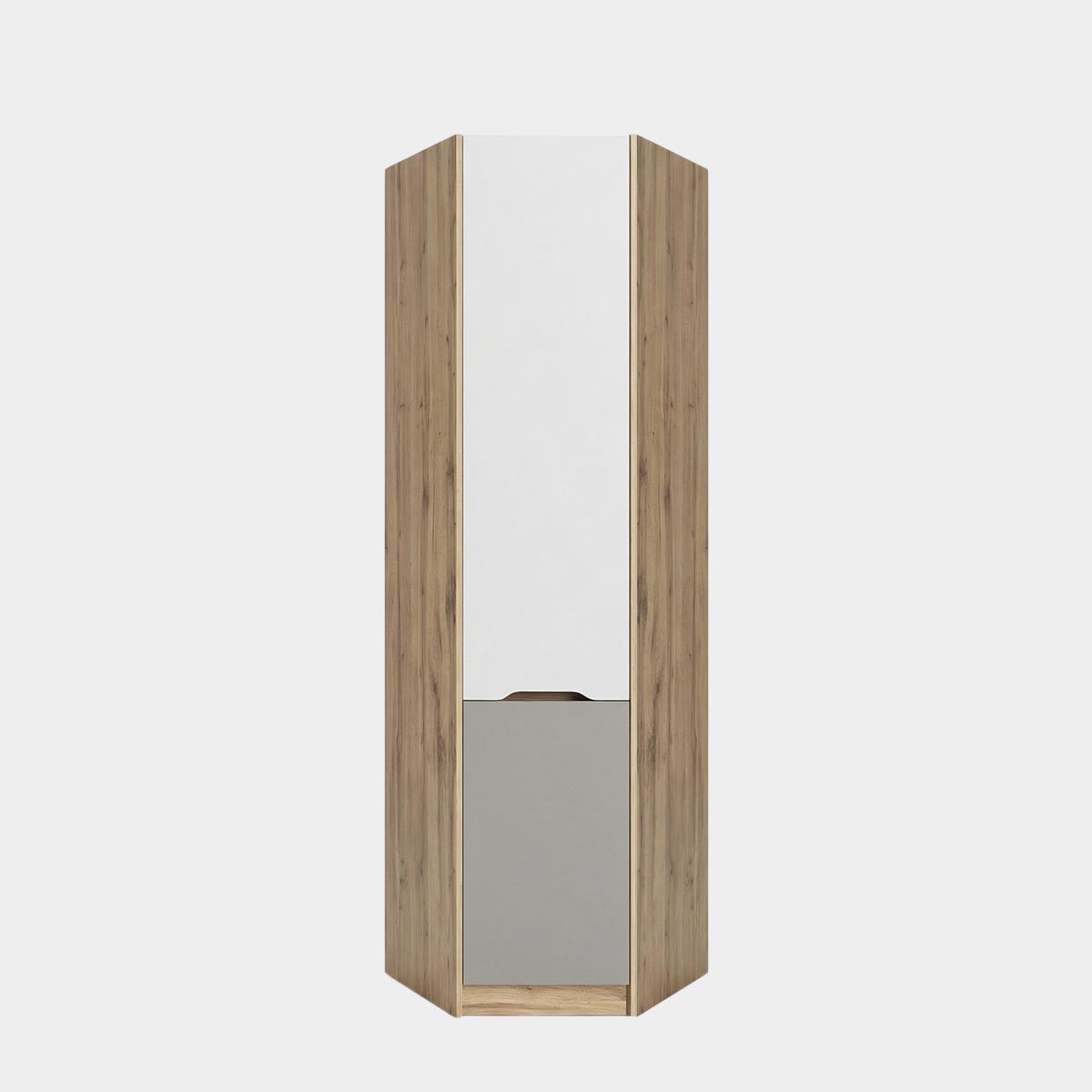 Детская "Оливер" - Шкаф угловой (Дуб Вотан - Камень - Фон Мускат)