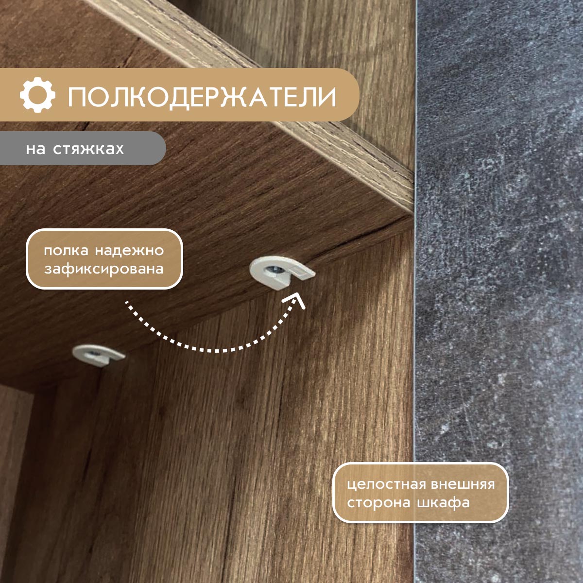 Шкаф угловой "Вирджиния" с фотопечатью (Дуб Крафт Табачный - Цемент темный)