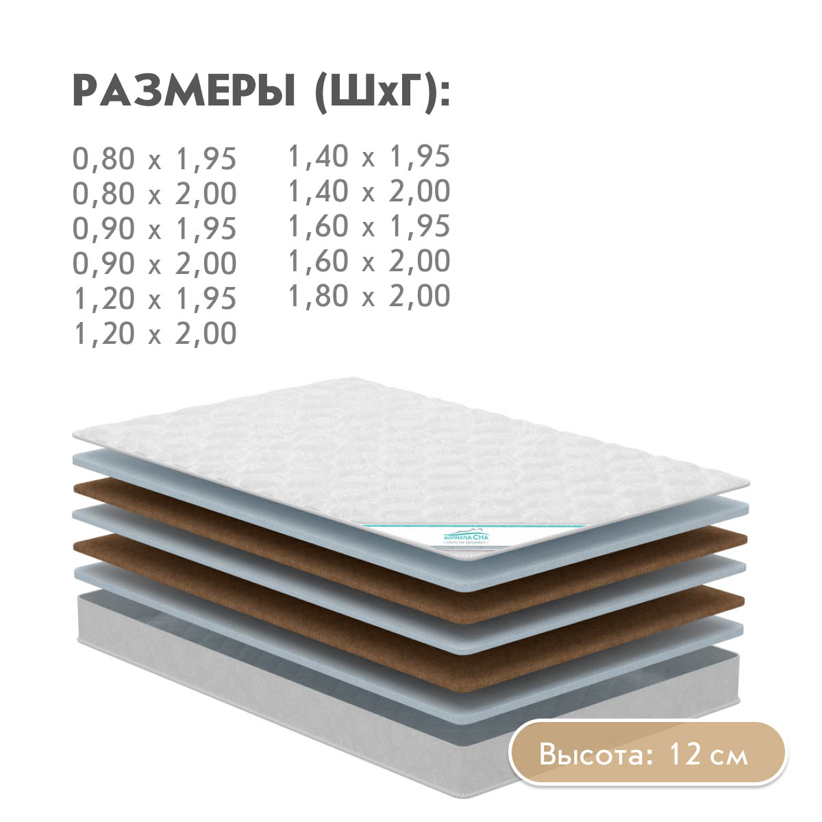 Матрац - ППУ ТИГЕР (Жаккард) - / 0,90*1,95 /